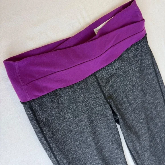 Lululemon Groove Pant Flare Yoga Grey Space Dye Purple Crossover Waist Size 6 - Picture 5 of 11